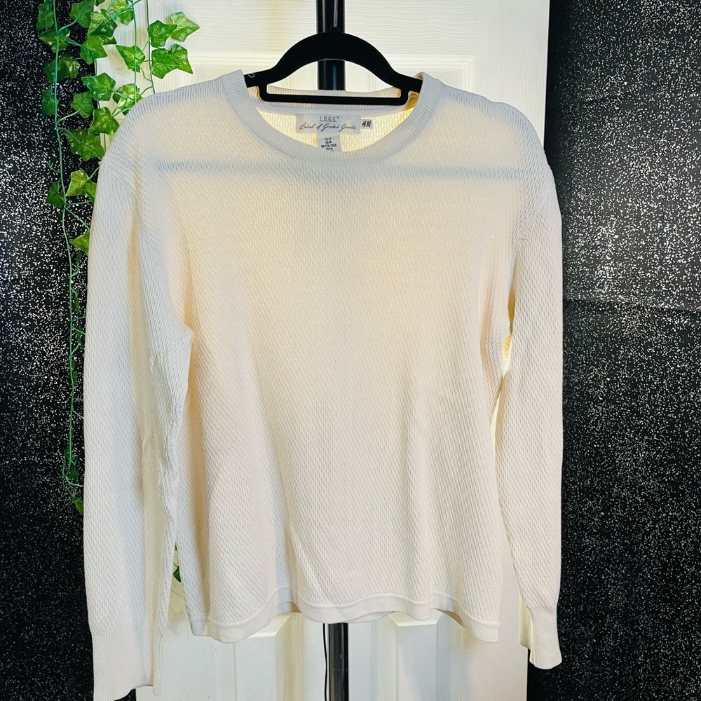 H&M Men Muscle Fit Pullover Cream Size Medium